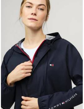 detalles cremallera chaqueta impermeable equitación mujer azul marino tommy hilfiger bolton