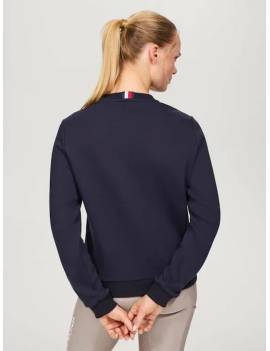 espalda sudadera equitación mujer azul marino cuello redondo tommy hilfiger evans