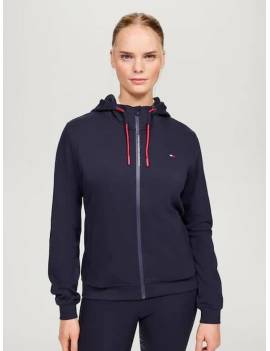 sudadera equitación mujer con cremallera y capucha azul marino tommy hilfiger kingston