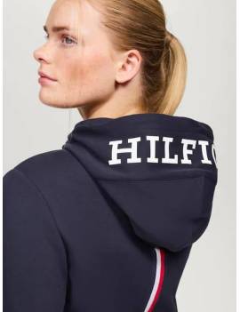 capucha sudadera equitación mujer con cremallera azul marino tommy hilfiger kingston