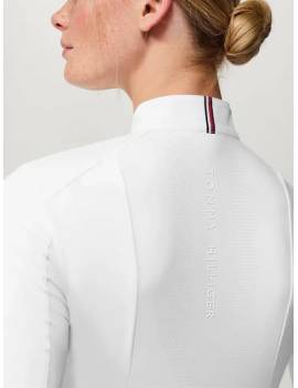 espalda polo blanco competicion equitación manga larga mujer tommy hilfiger avon