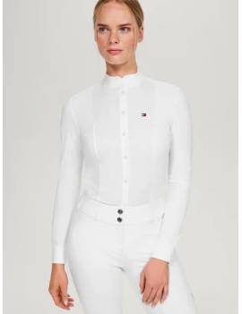 polo blanco competición equitación manga larga mujer tommy hilfiger new jersey
