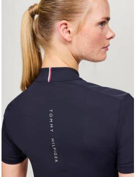 espalda camiseta técnica equitación mujer manga corta azul marino tommy hilfiger genova