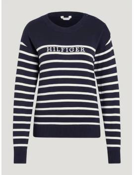 jersey equitación mujer azul marino con rayas tommy hilfiger fairfield