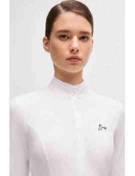 cuello camisa concurso manga larga equitación mujer blanca boss equestrian emma