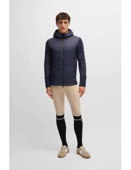 hombre con chaqueta plumón equitación hombre azul marino Boss equestrian jeff