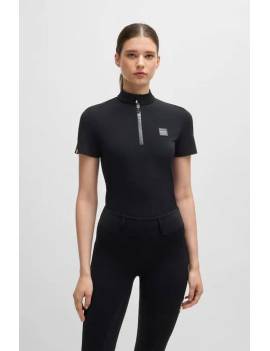 camiseta técnica equitación mujer manga corta negra boss equestrian maira