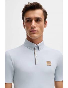 cuello polo equitación hombre manga corta azul celeste boss equestrian niagara