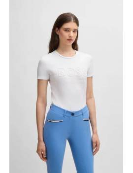 camiseta equitación mujer manga corta blanca boss equestrian maya