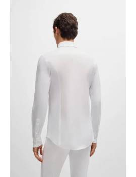 espalda camisa blanca concurso manga larga equitación hombre boss equestrian norman