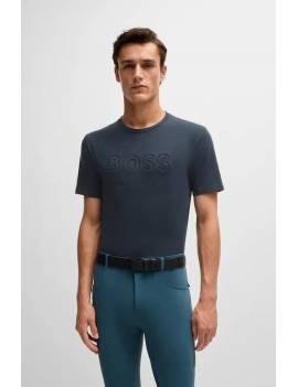camiseta equitación hombre manga corta azul marino boss equestrian pierce
