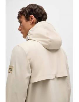 espalda chaqueta impermeable equitación hombre beige boss equestrian rex