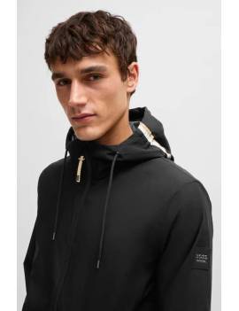 cuello chaqueta impermeable equitación hombre negro boss equestrian rex