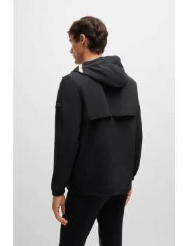 espalda chaqueta impermeable equitación hombre negro boss equestrian rex