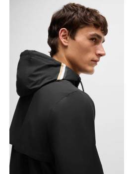lateral chaqueta impermeable equitación hombre negro boss equestrian rex