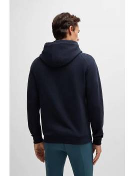 espalda sudadera equitación capucha con cremallera hombre azul marino con rayas boss equestrian river