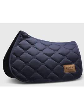 mantilla salto caballo boss equestrian solid con logo piel azul marino