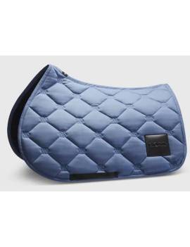 mantilla salto caballo boss equestrian solid con logo piel azul celeste