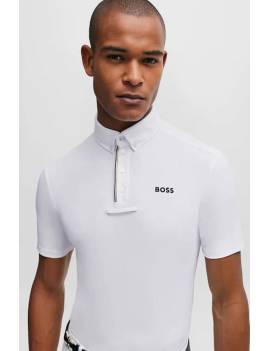 polo de concurso equitación blanco hombre manga corta boss equestrian marty