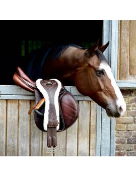 cincha semibarriguera salto cuero borreguito caballo kentucky horsewear