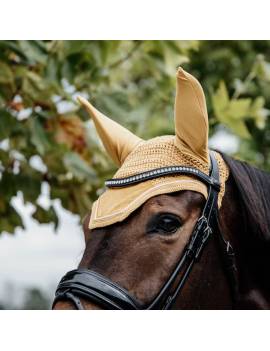 orejeras caballo terciopelo kentucky amarillo mostaza