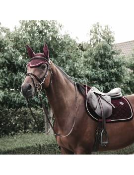 conjunto de la Mantilla de kentucky modelo corduroy efecto pana color granate