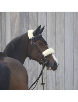 Orejeras sencillas de kentucky color negro con caballo