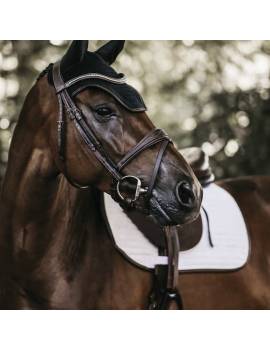 orejeras caballo kentucky con borde de piel leather