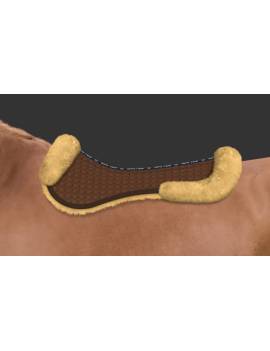 Salvacruces con borreguillo natural caballo equitación MATTES marrón y borreguillo natural