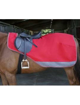 Manta riñonera equitheme rojo y gris