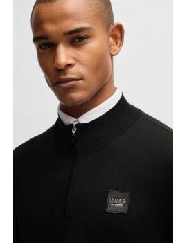 jersey equitacion manga larga hombre boss equestrian negro detalle cremallera
