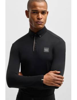 polo técnico equitación manga larga hombre negro Boss equestrian nick
