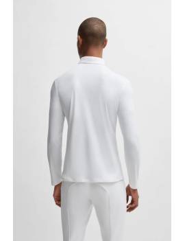 camisa blanca de concurso manga larga hombre equitación boss equestrian nick espalda