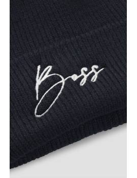 gorro caliente negro boss equestrian detalle logo