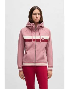 sudadera equitación con cremallera rosa mujer boss equestrian riva