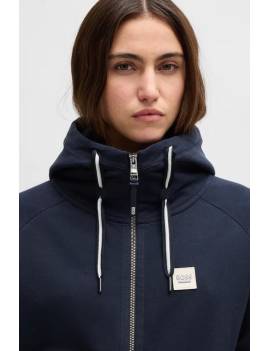 sudadera equitacion cremallera azul marino mujer boss equestrian riva detalles cremallera
