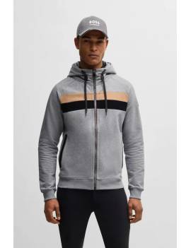 sudadera equitacion hombre cremallera y capucha gris boss equestrian riva parte delantera