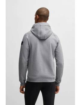 sudadera equitacion hombre cremallera y capucha gris boss equestrian riva espalda