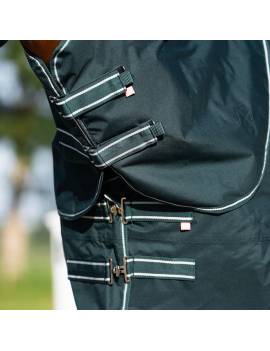 frontal manta impermeable caballo con cuello 0gr con polar verde imperial riding