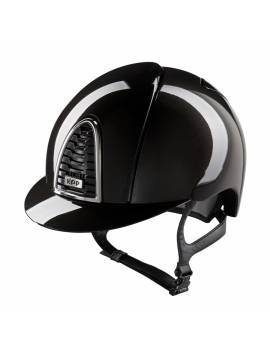 casco equitacion kep italia negro brillante visera normal cromo shine 2.0