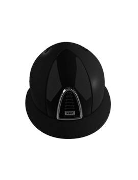 casco equitacion negro mate y paneles brillantes kep italia visera frontal