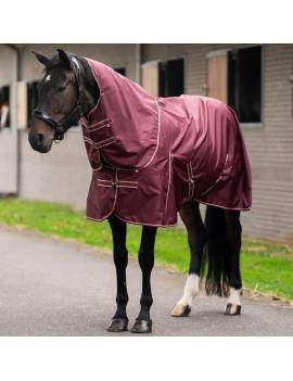 manta impermeable caballo con cuello 0gr con polar granate imperial riding