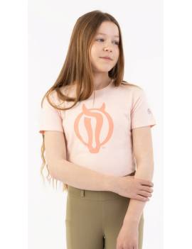 camiseta equitacion manga corta niña rosa br krijn
