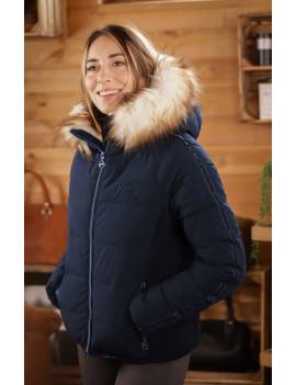 chaqueta equitacion acolchada capucha con pelo mujer penelope