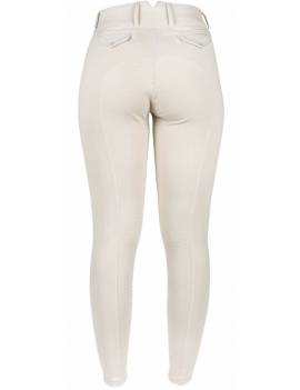 Pantalón equitacion niño beige equitheme river  vista trasera
