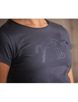 camiseta equitacion niña penelope eden azul marino