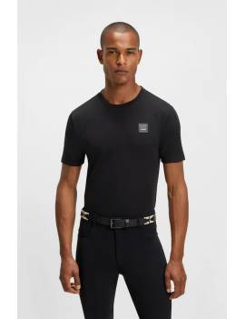 camiseta hombre equitación manga corta boss equestrian negra modelo pierce