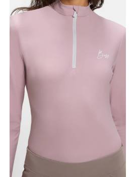 camiseta tecnica mujer manga larga equitacion rosa boss equestian modelo ruby vista superior