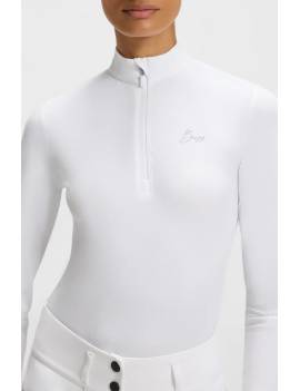 Camisea de concurso manga larga equitacion blanco mujer boss equestrian minou vista superior