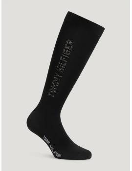 calcetines largos equitacion mujer con brillis tommy hilfiger negros